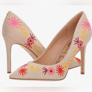 Sam Edelman Hazel 4 Pump Natural Embroidered